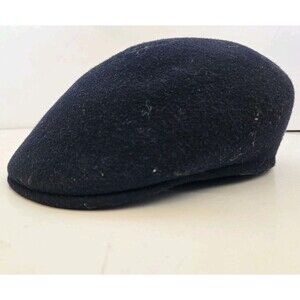 Vintage Foldafelt Immacula 100% Wool Cap Hat Blue Made In England Newsboy Retro